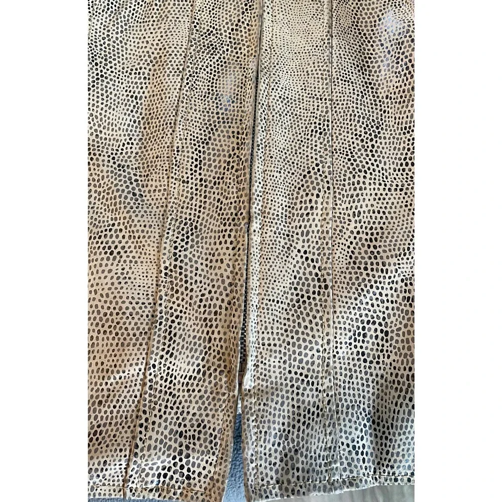 Vintage Women's Tan Leather Snakeskin Print Lined jacket Size M - Picture 11 of 11